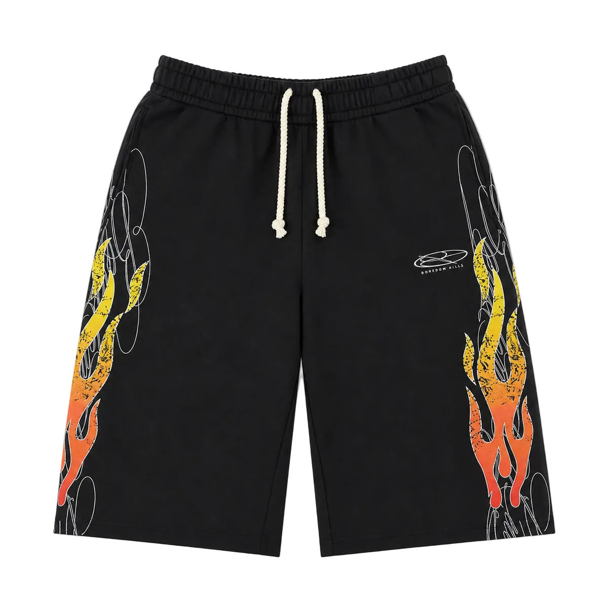 BOREDOM KILLS Up In Flames shorts (3/4 shorts)