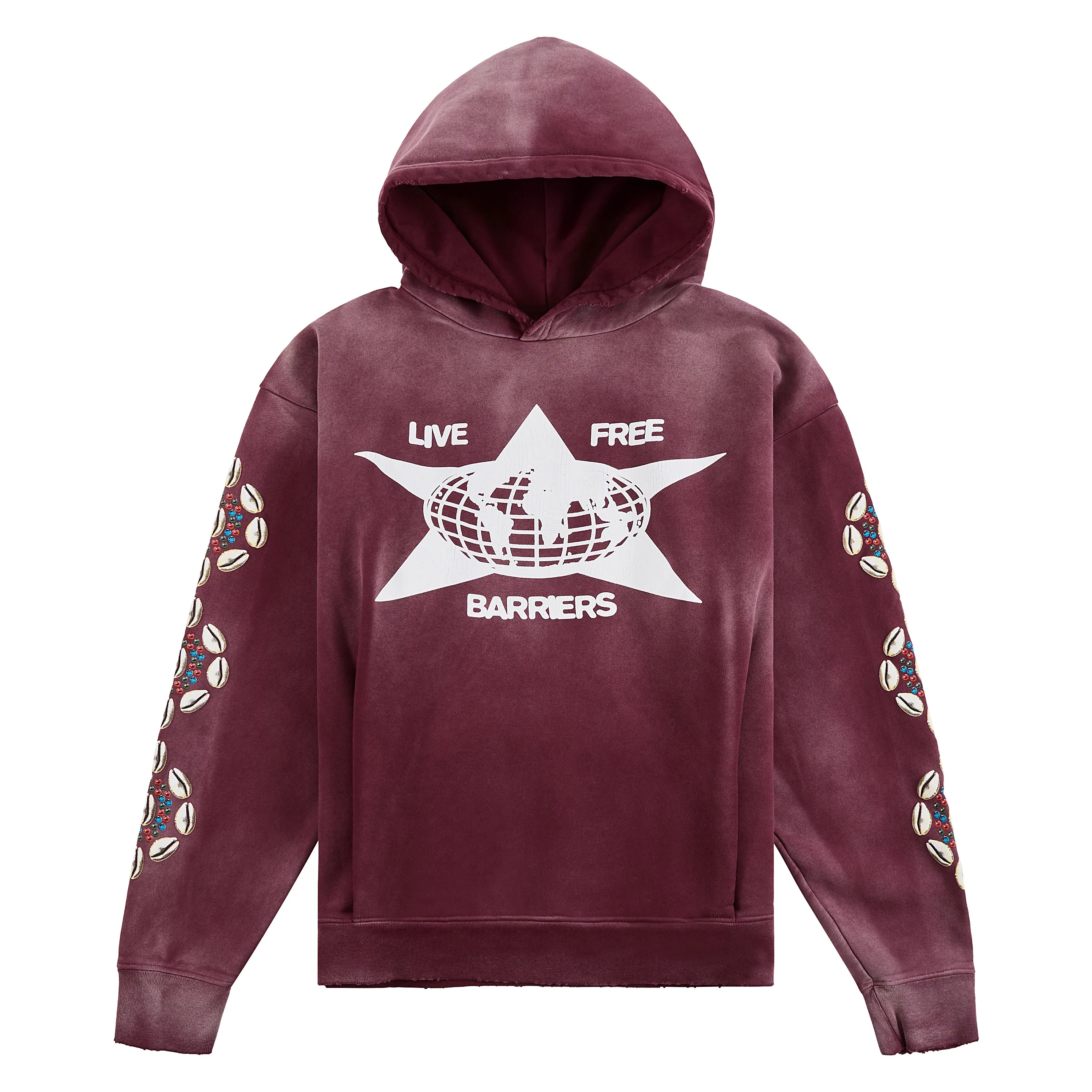 Barriers Cowrie Shell Hoodie Maroon