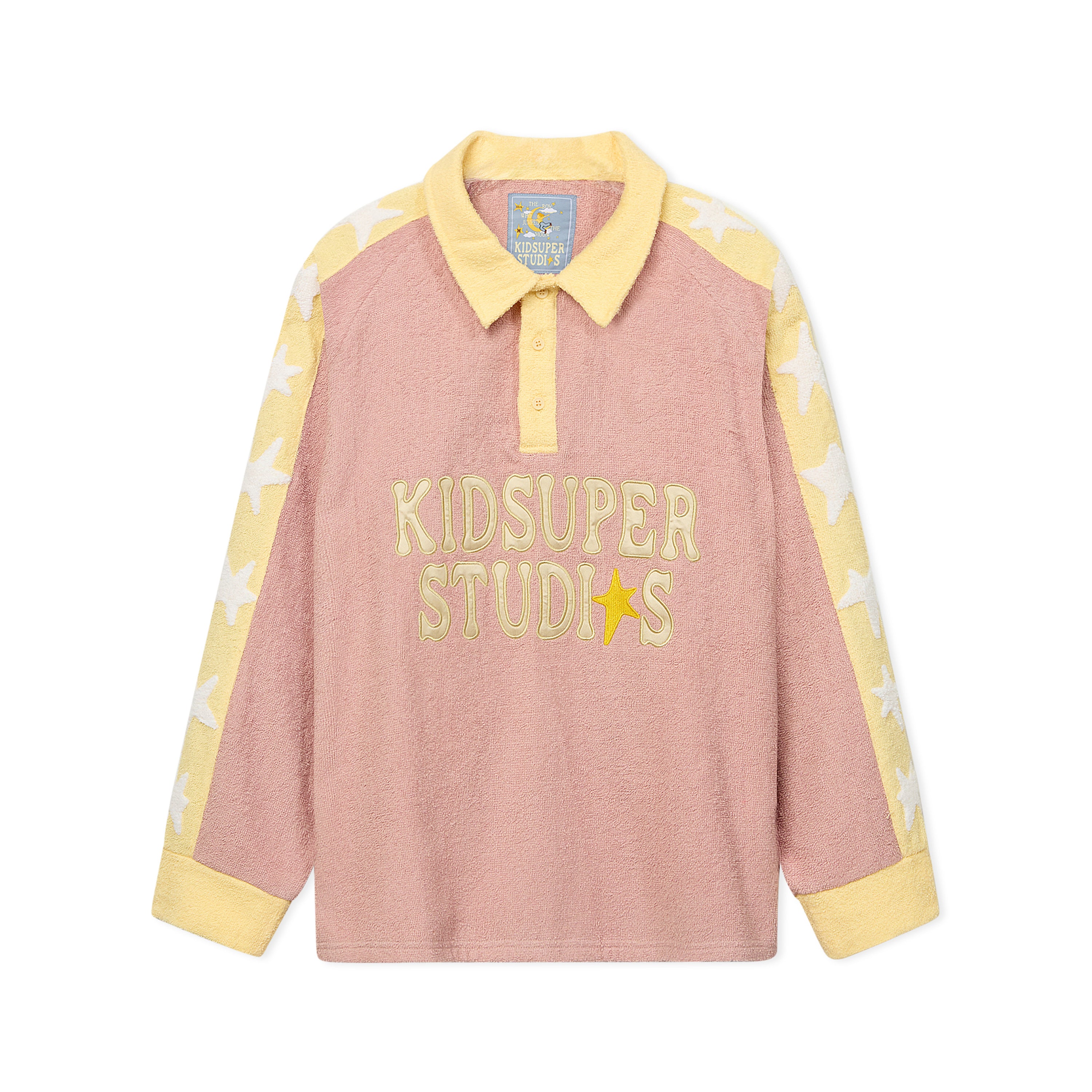 KID SUPER Terrycloth Stars rugby Pastel Pink