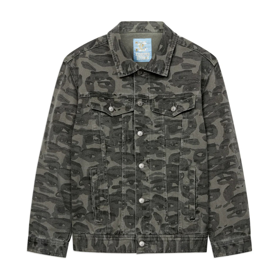 KID SUPER Face Camo Jacket BLACK