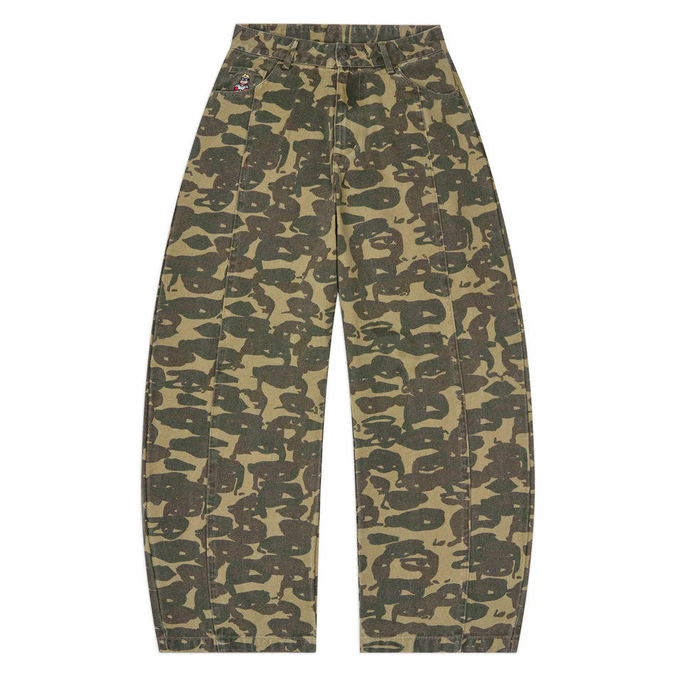 KID SUPER Face Camo Wide Leg Jean Dark Green