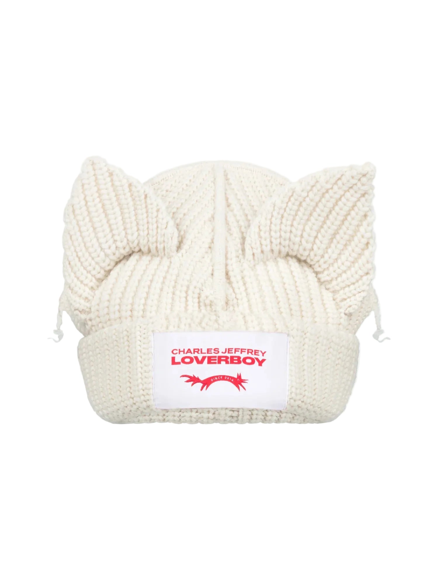 CHARLES JEFFREY LOVERBOY CHUNKY EARS BEANIE ECRU