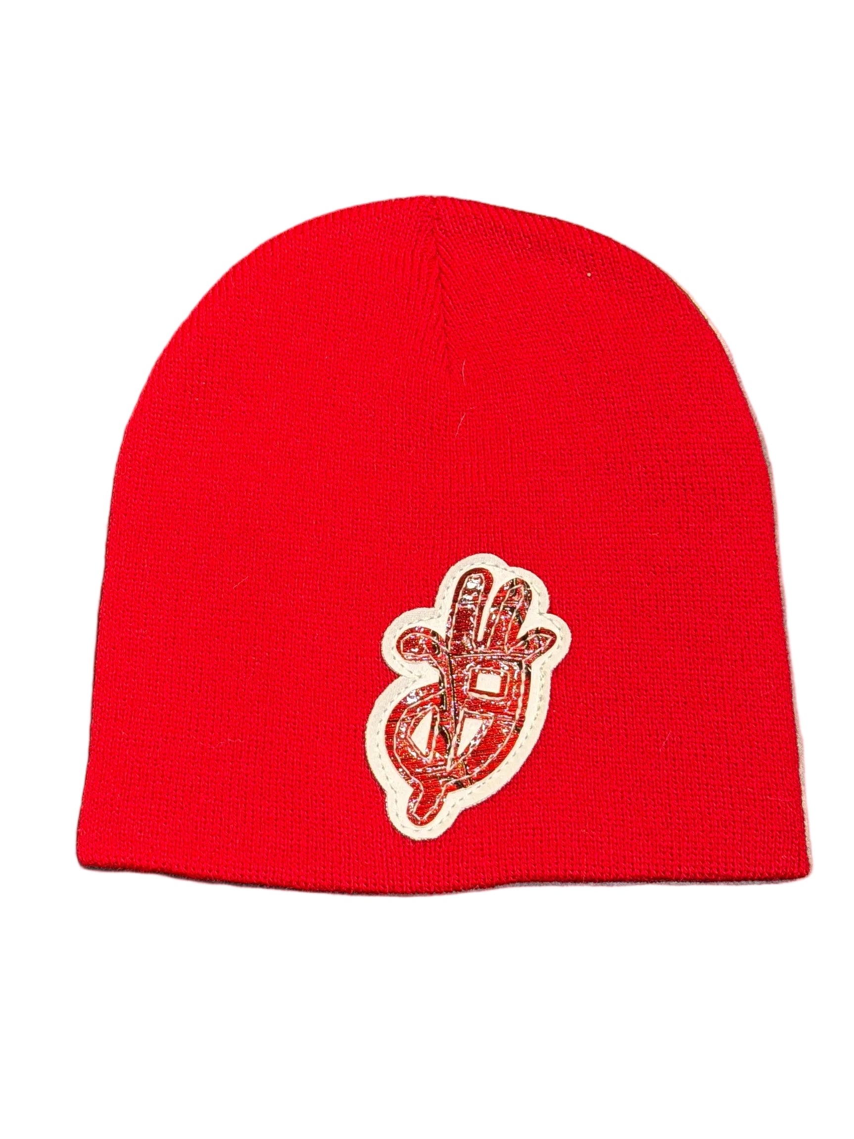 YKWYK SMALL PATCH BEANIE RED
