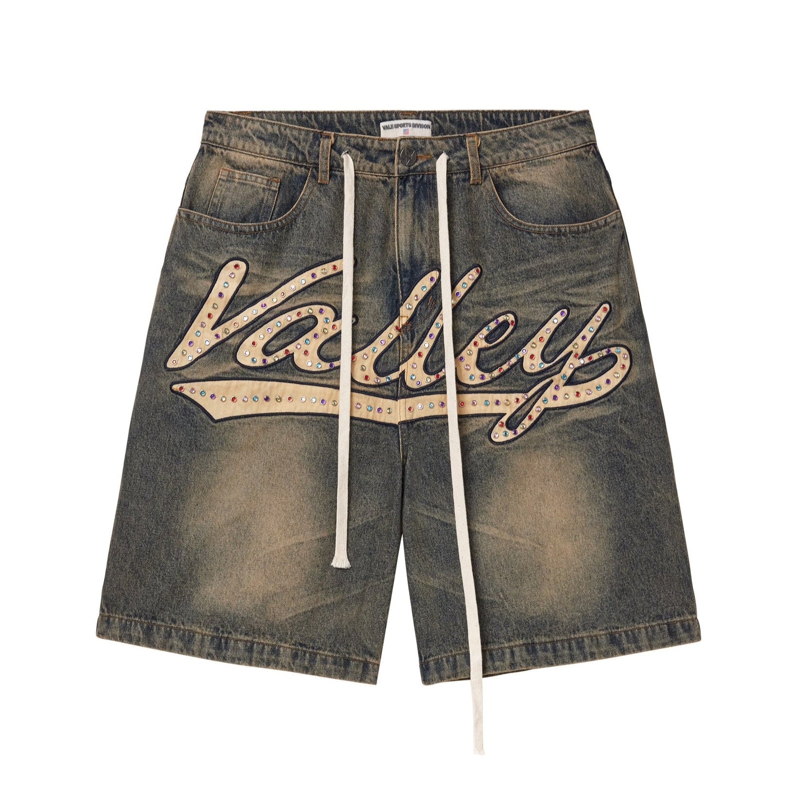 Vale Forever Skittle Denim Jean Shorts Blue
