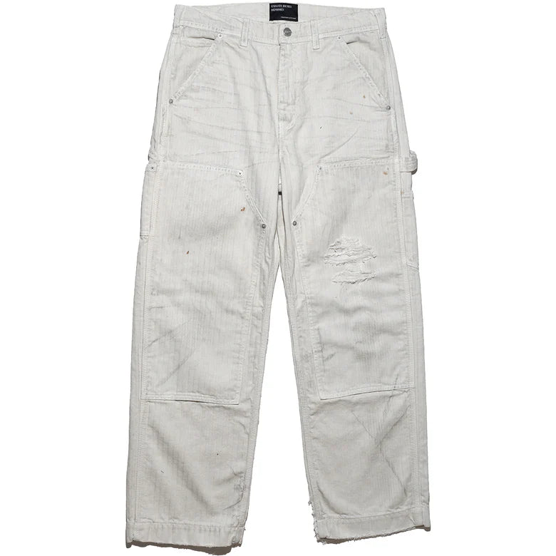 ENFANTS RICHES DÉPRIMÉS DOUBLE KNEE PAINT PANTS WHITE