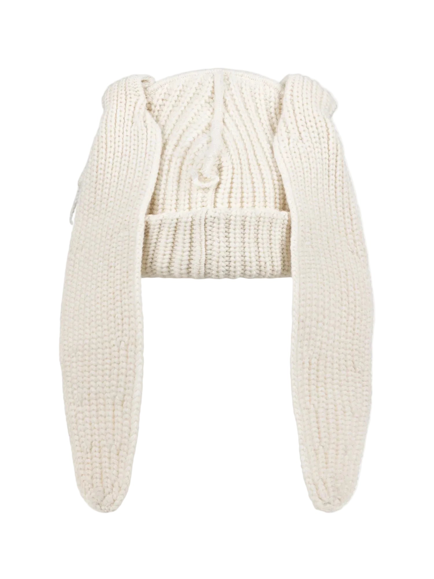 CHARLES JEFFREY LOVERBOY CHUNKY RABBIT BEANIE in ECRU