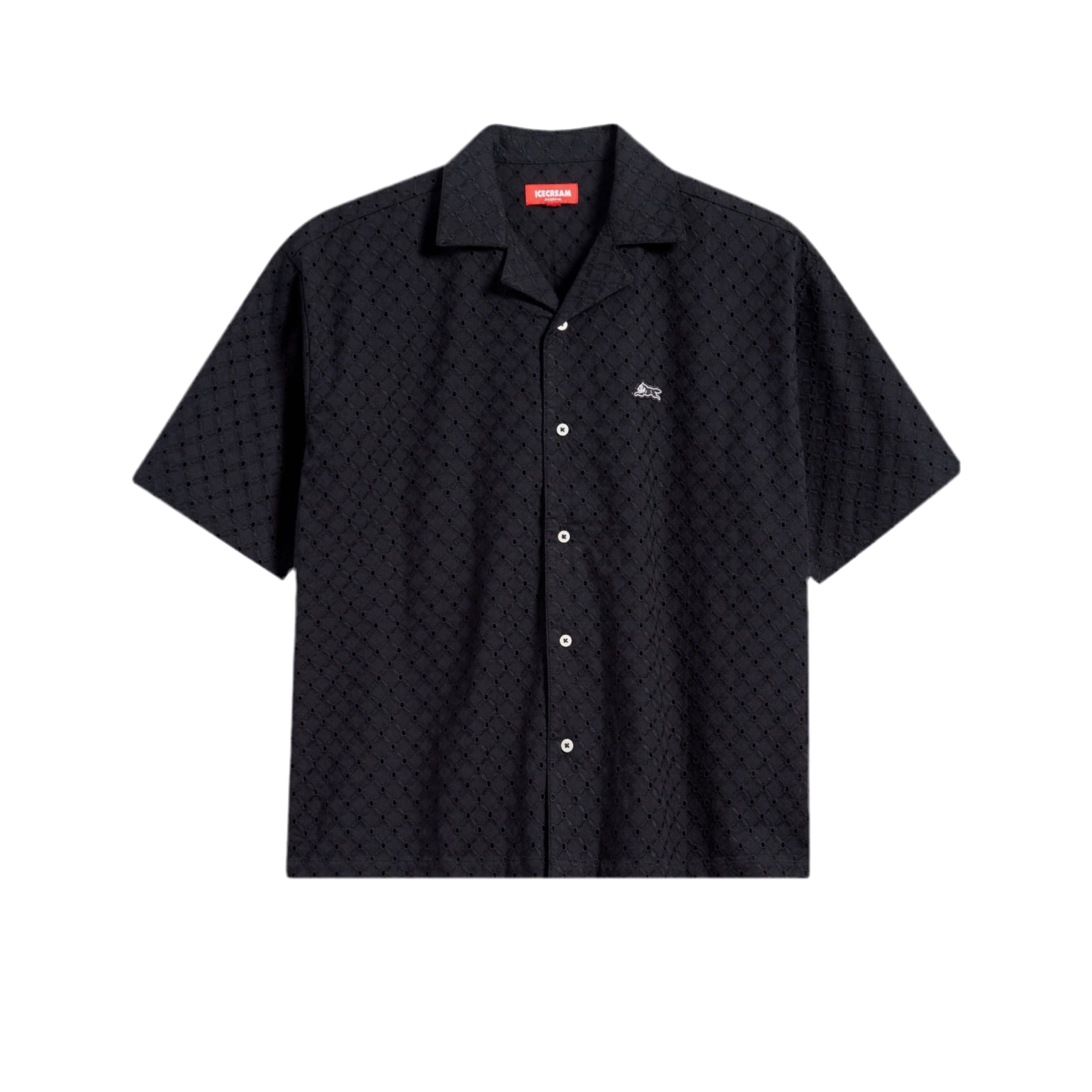 ICE CREAM MEGA CROP COTTON POINTELLE CAMP SHIRT