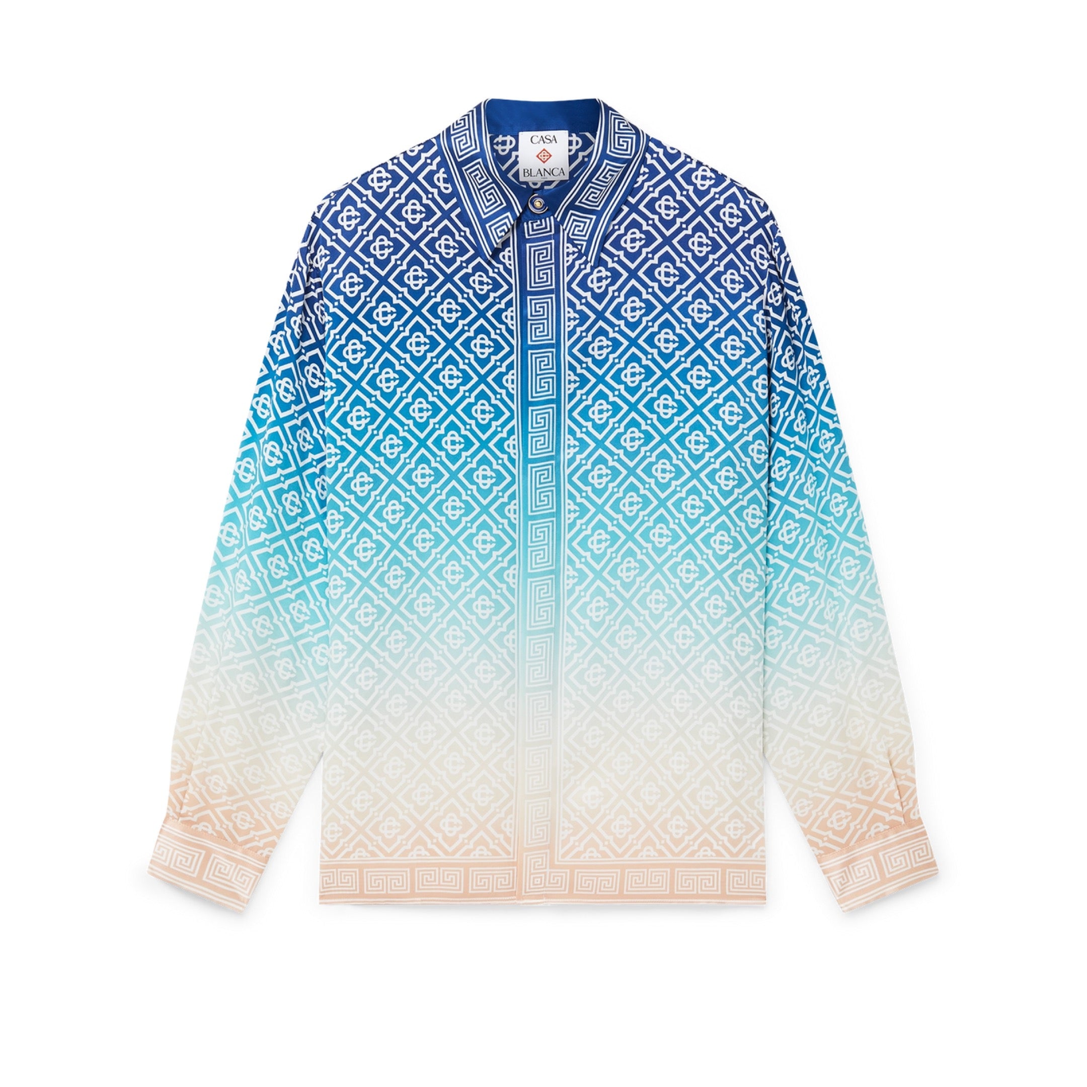 CASABLANCA JACQUARD GRADIENT SILK LONG-SLEEVE SHIRT