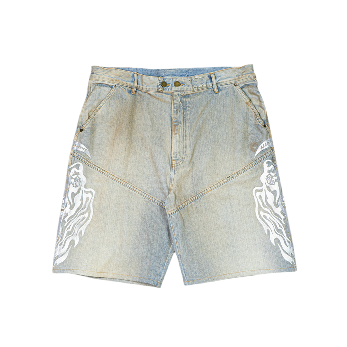 WARREN LOTAS BAGGY MOTO JEAN SHORTS