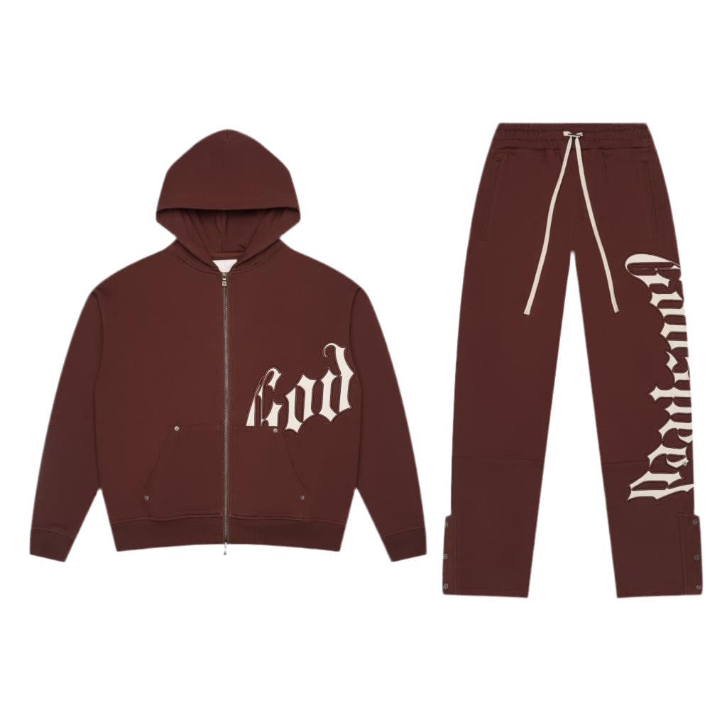 GODSPEED OG Logo V2 Sweatsuit Brown White