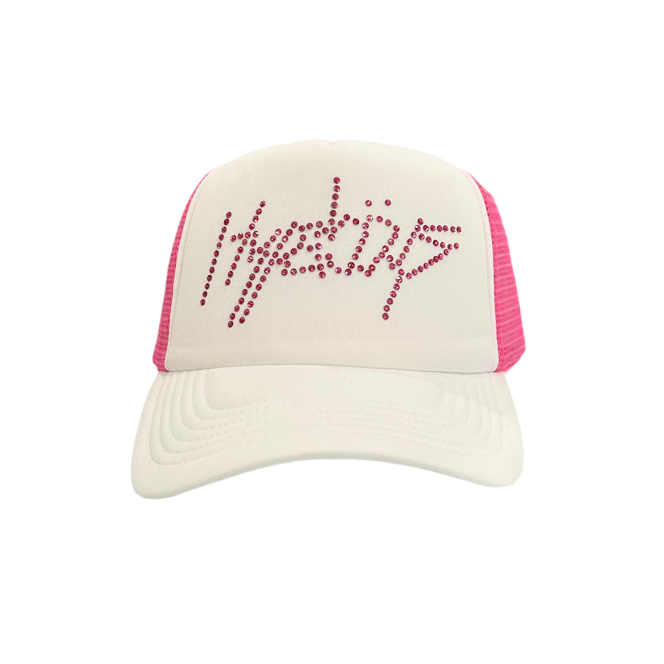HYPEBOYS RHINESTONE CAP PINK & WHITE