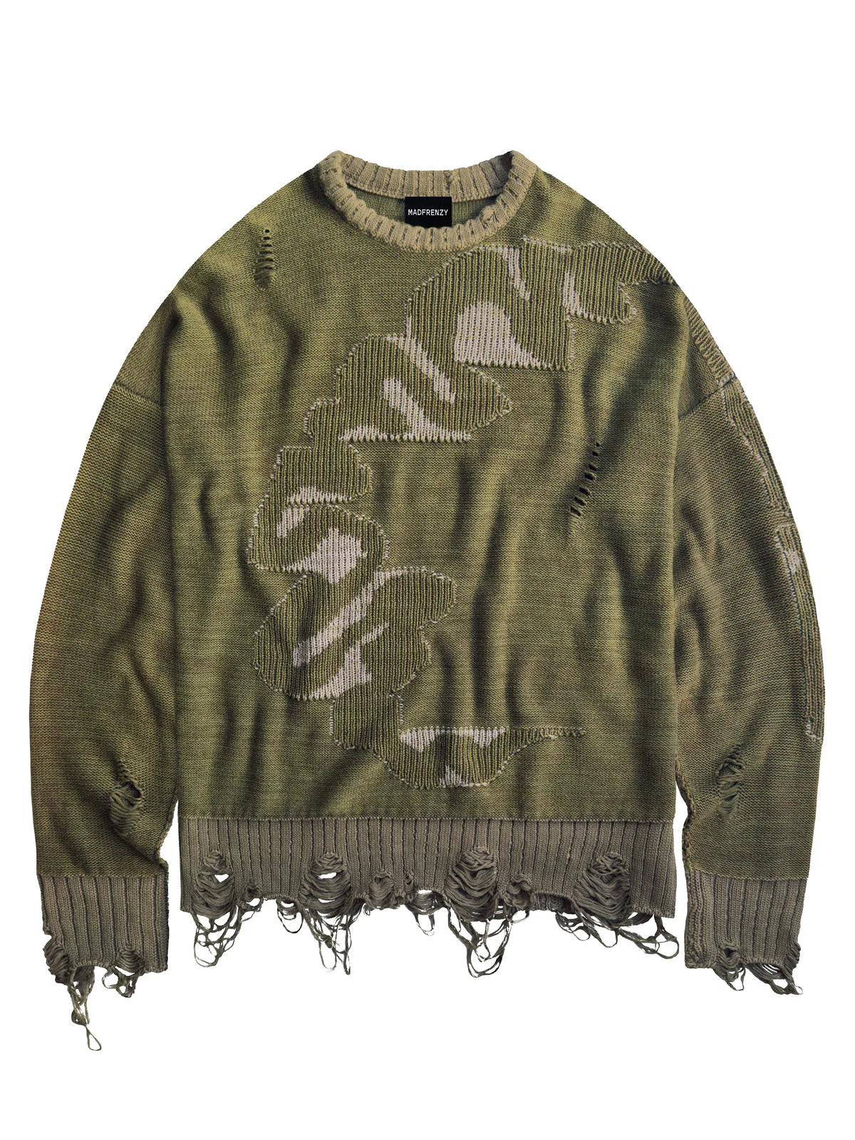 MADFRENZY CORTEX Grunge Sweater khaki