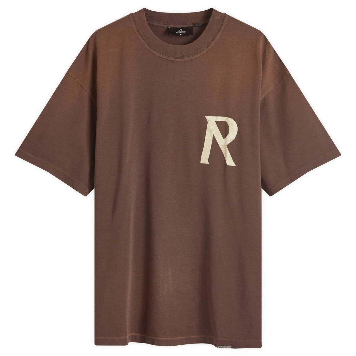 REPRESENT MASKING TAPE TEE IN BROWN