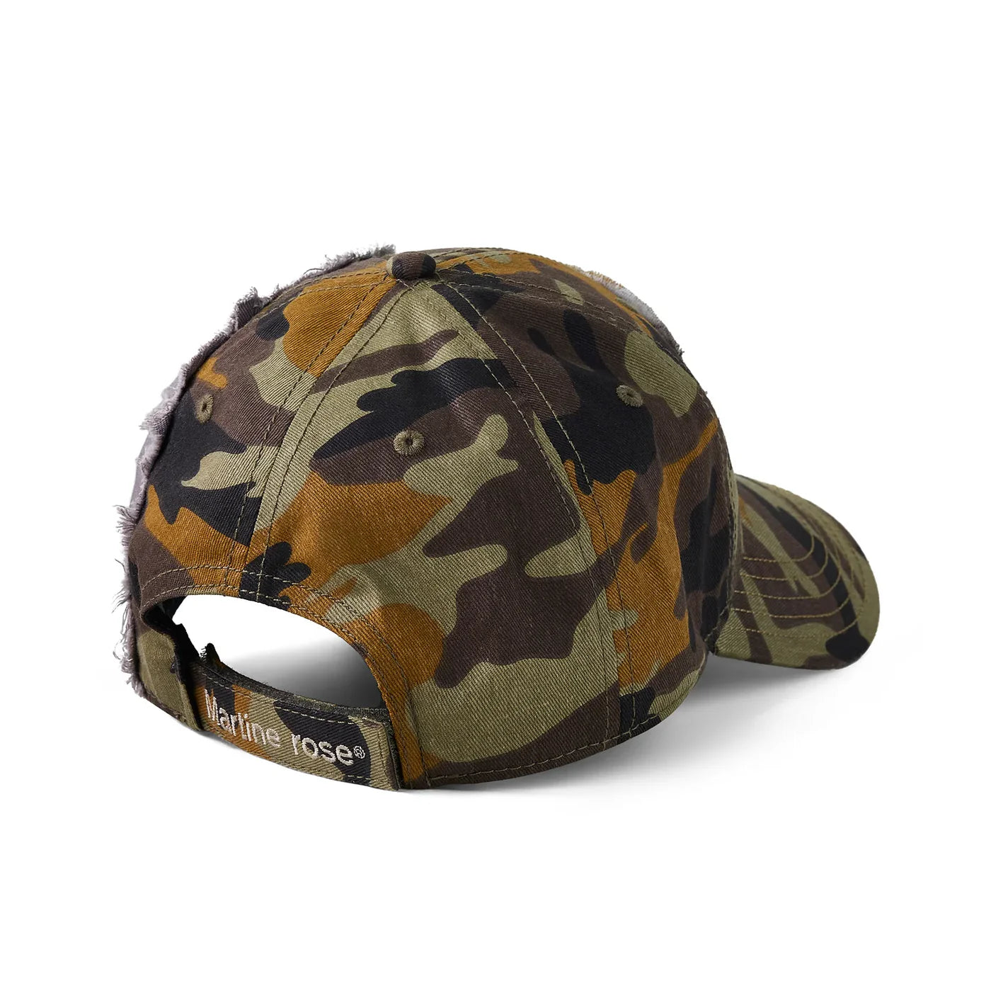 MARTINE ROSE COLLAGE CAP IN GREEN CAMO