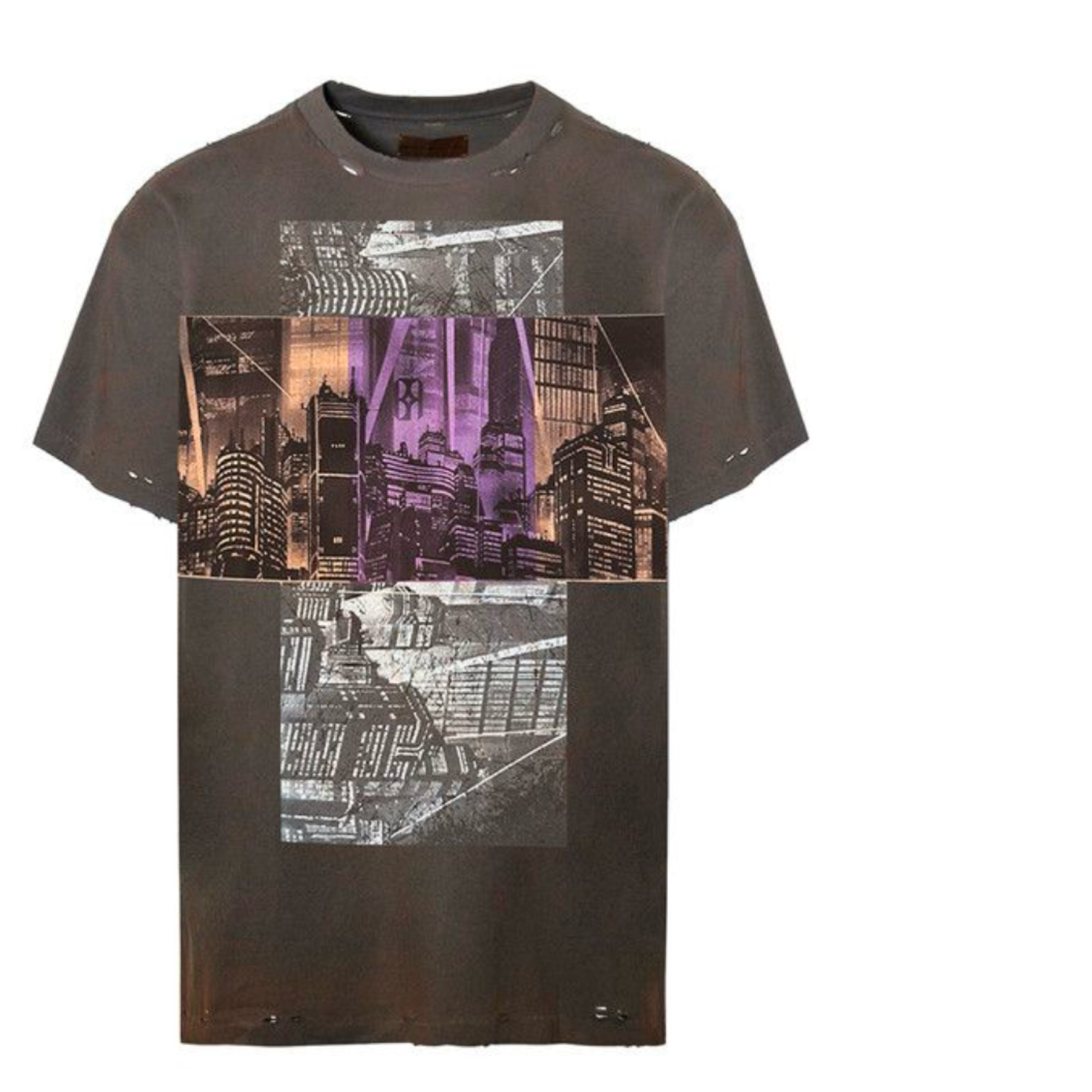 BIRTH OF ROYAL CHILD AKIRA DESTROYED VINTAGE TEE IN GREY