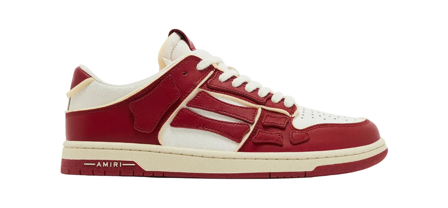 Amiri Red & White Skeleton Low Top Sneakers