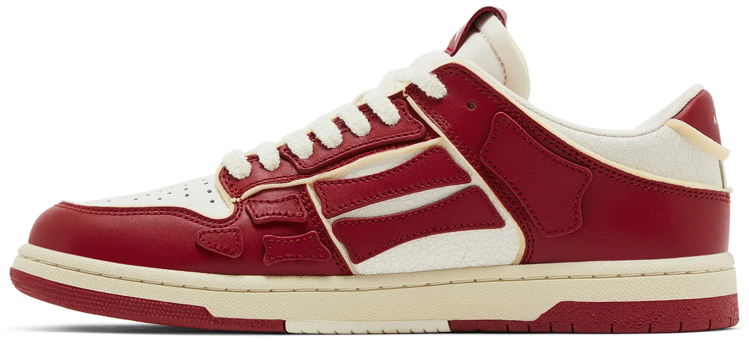 Amiri Red & White Skeleton Low Top Sneakers