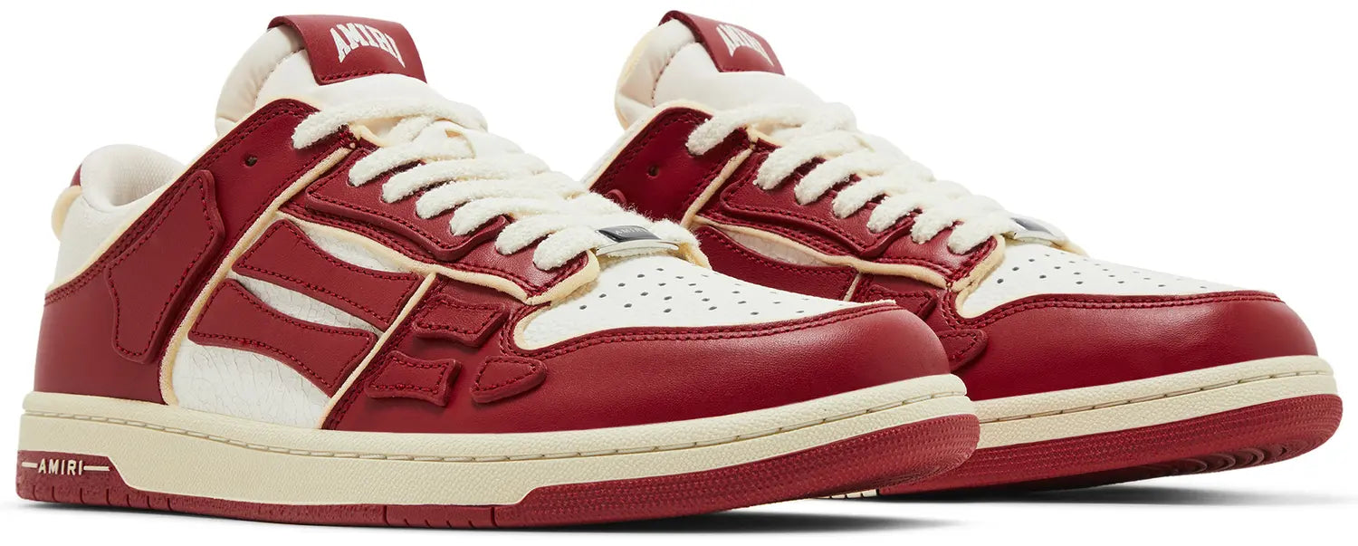 Amiri Red & White Skeleton Low Top Sneakers