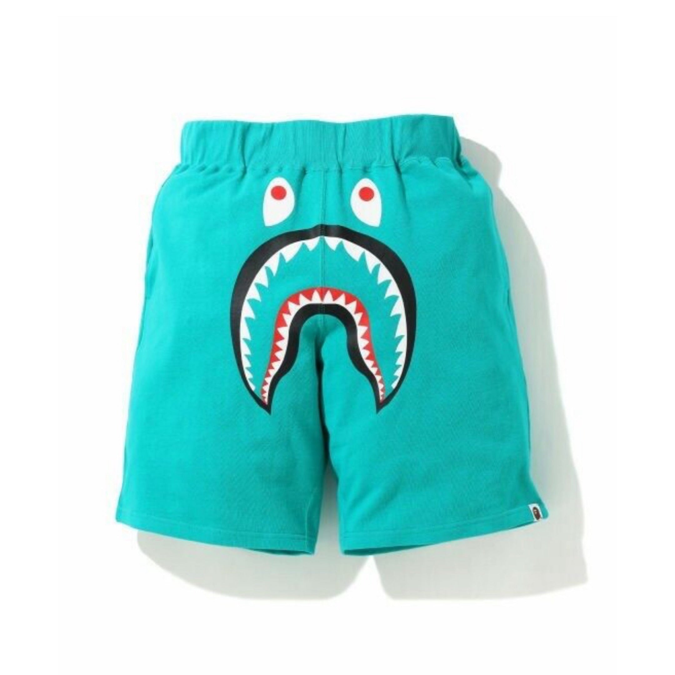 A BATHING APE BAPE TEAL WIDE SWEAT SHORTS