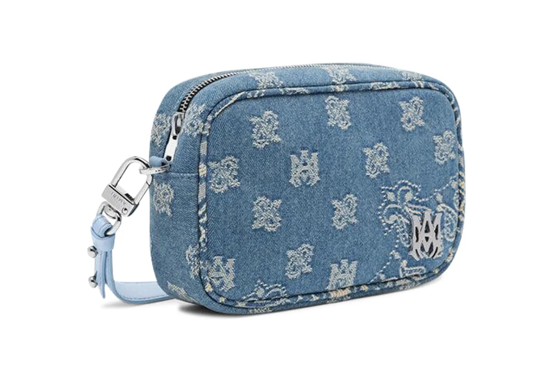 Amiri Paisley Jacquard Camera Case 'Antique Indigo'
