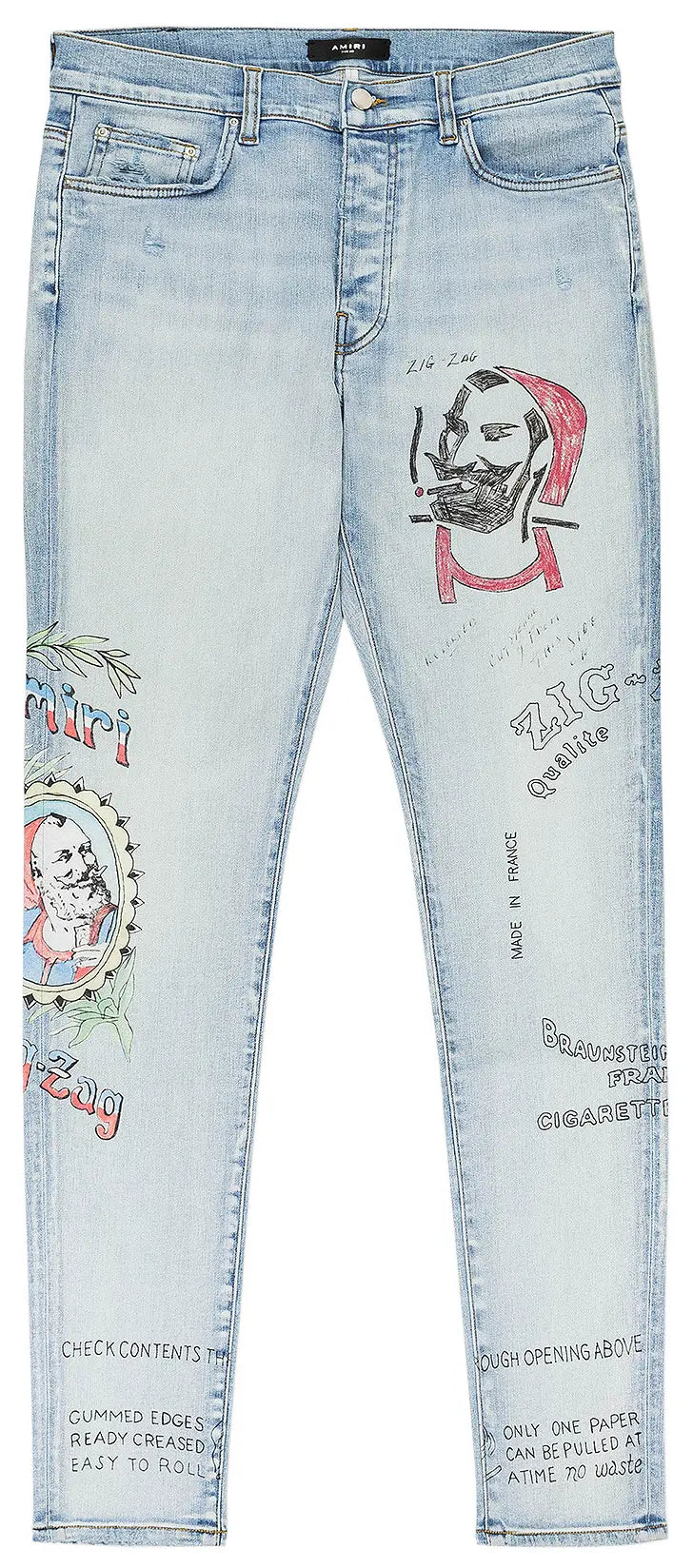 Amiri Zig Zag Skinny Jeans 'Light Indigo'