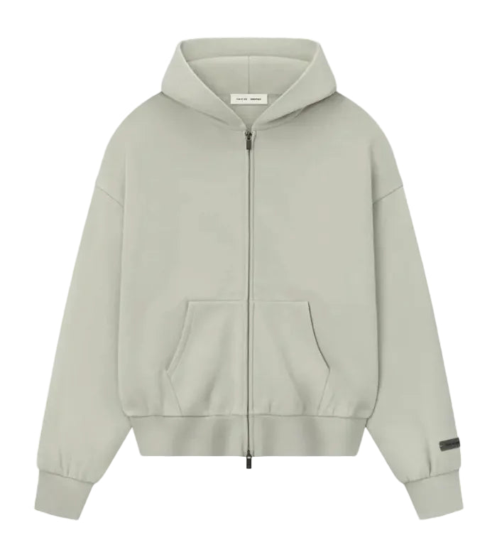 Essentials Classic Full Zip Hoodie Abbey Stone