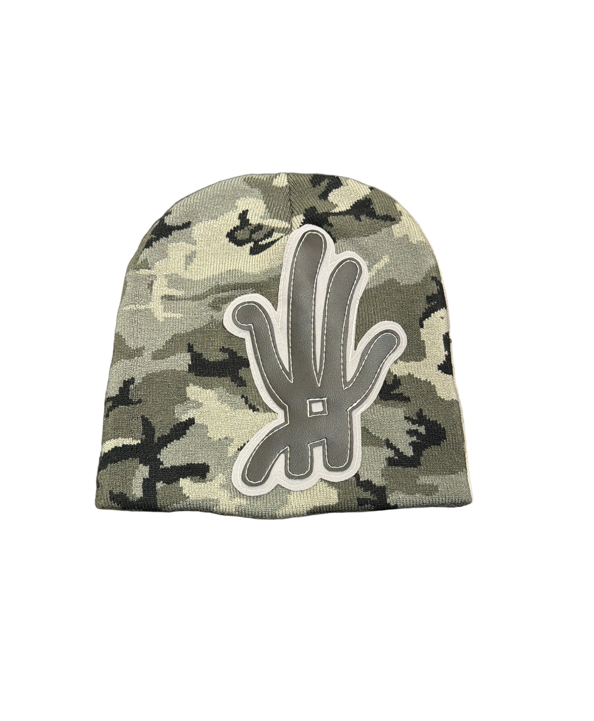YKWYK grey CAMO Black patch BEANIE