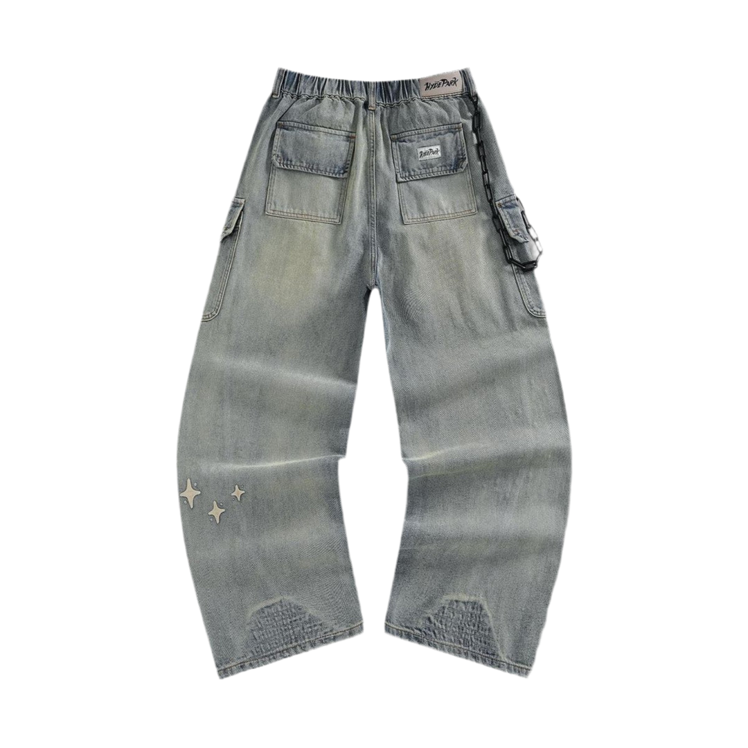 HYDEPARK SK8 OR DIE WIDE LEG DENIM