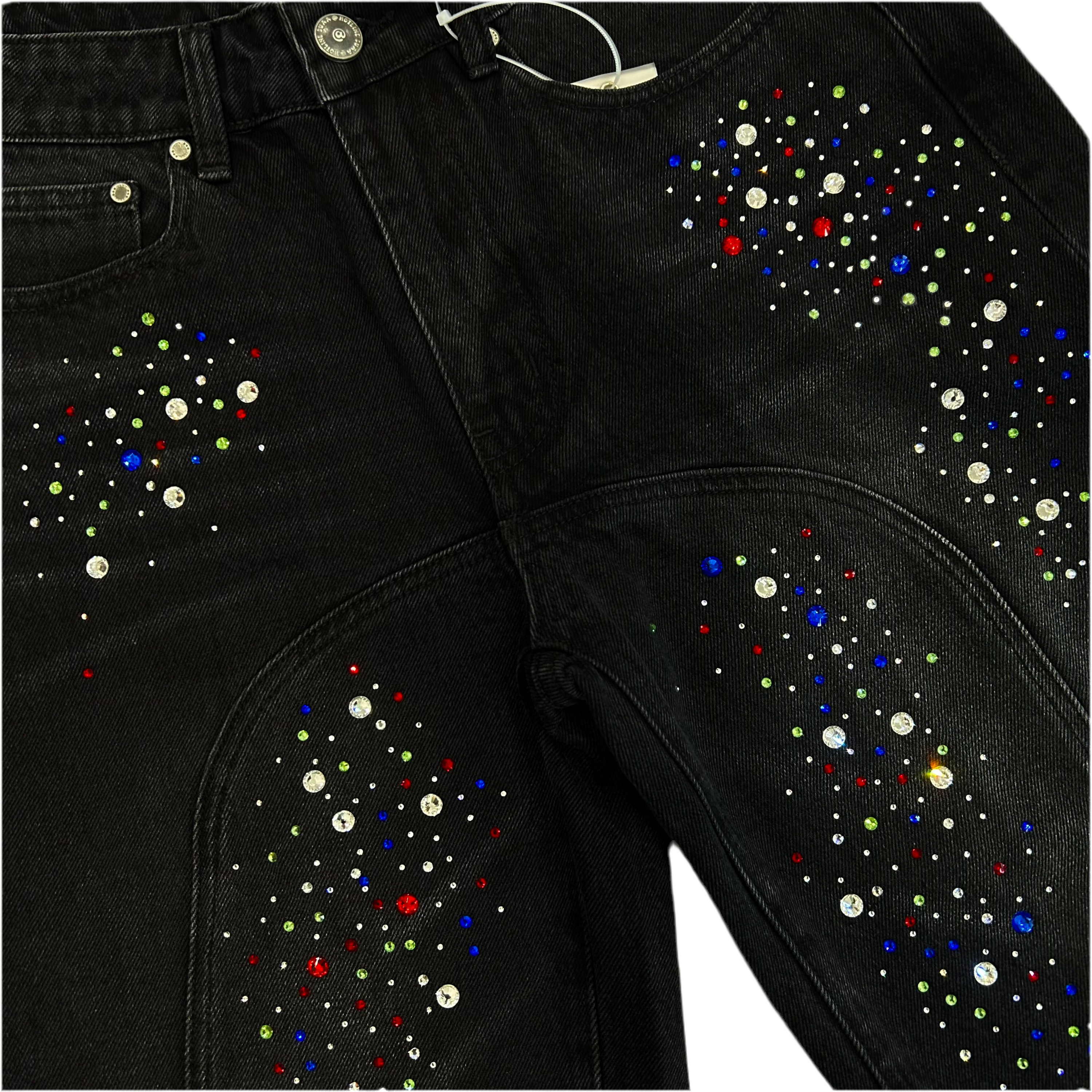 DUAA| SUPPLICATION STONE BLACK DENIM SHORTS