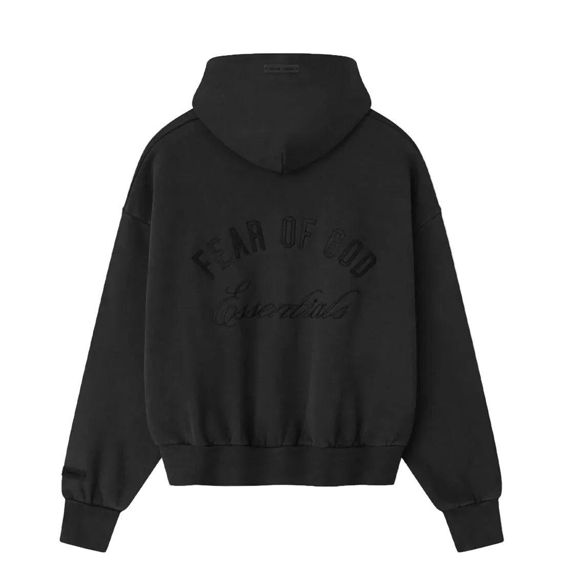 ESSENTIALS EMBROIDERED CLASSIC FULL ZIP HOODIE VINTAGE BLACK