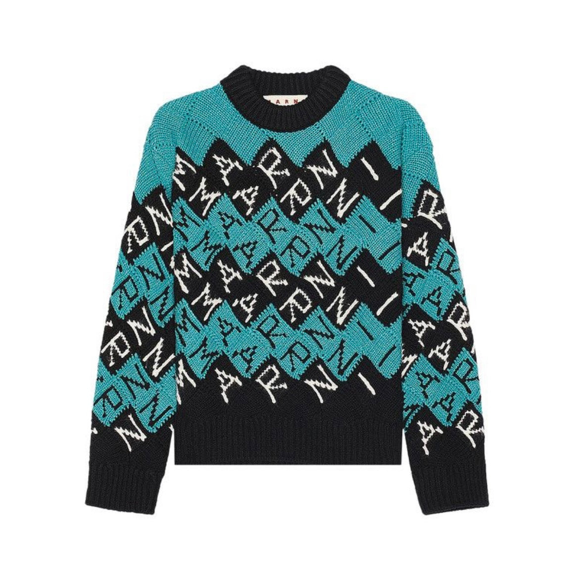MARNI Blue & Black Jacquard Sweater