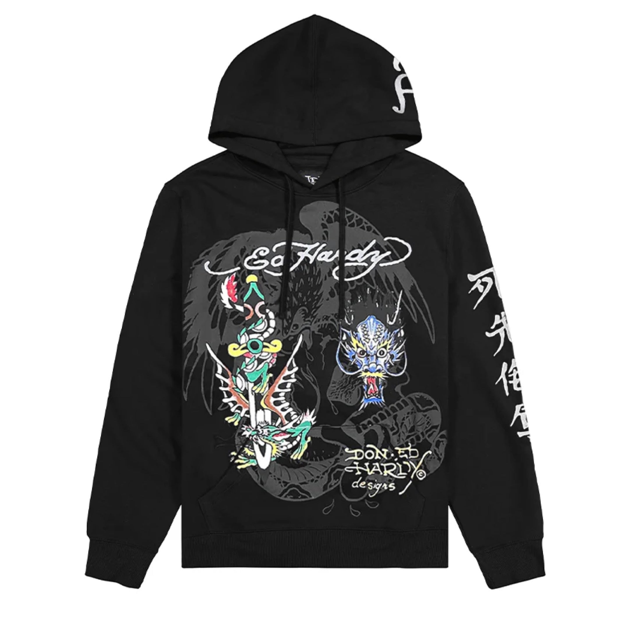 ED HARDY DRAGONS PULLOVER HOODIE