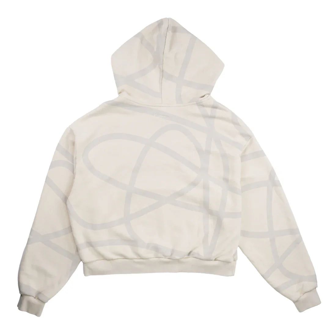 VISIONARY CLUB "TWISTED CHAOS" DISTRESSED HOODIE (OAT MILK)