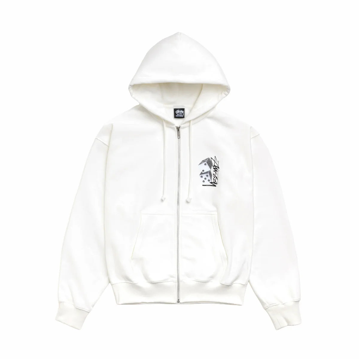 Stussy Tall Dice Zip Up White