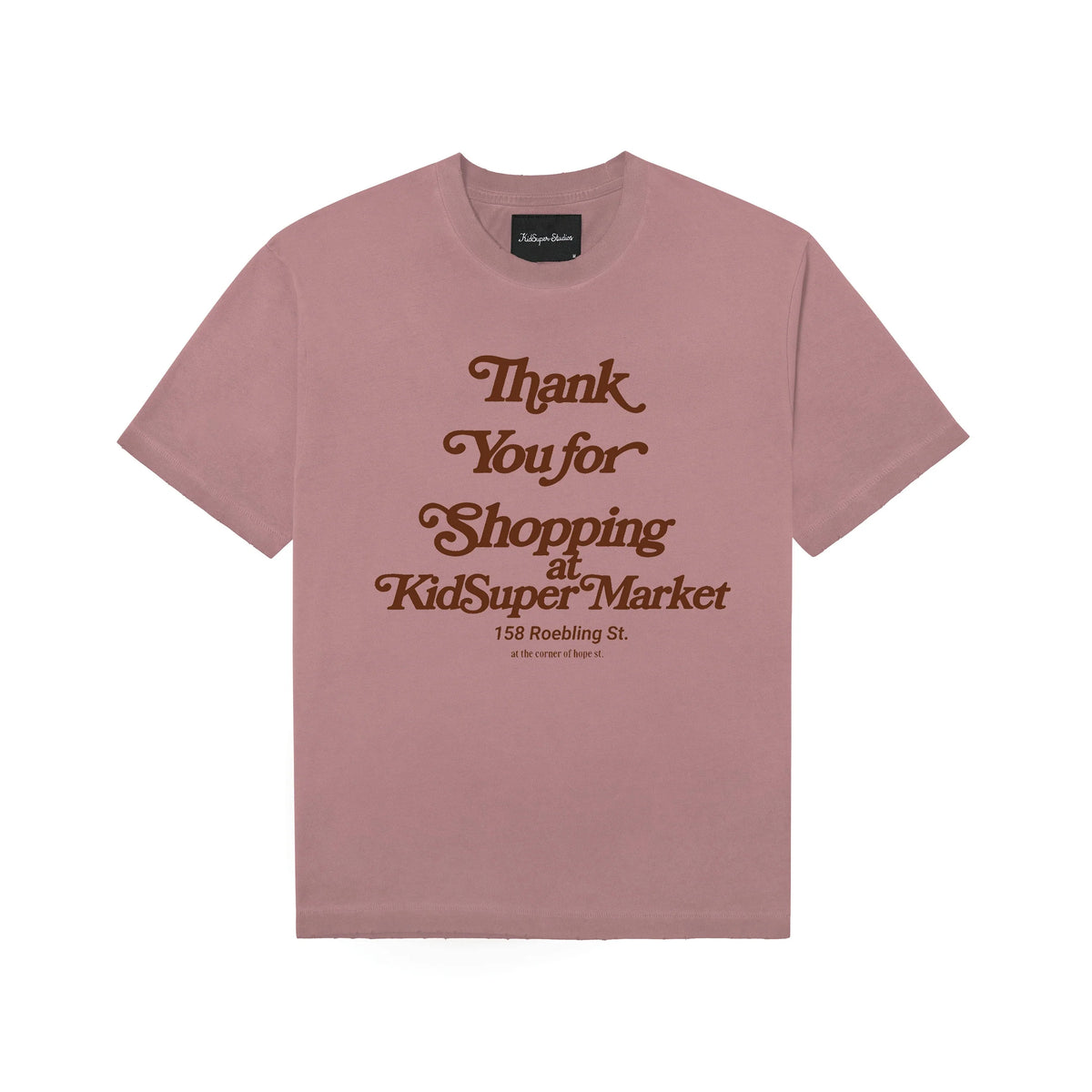 KID SUPER  Thank you for shopping tee- Dusty Pink