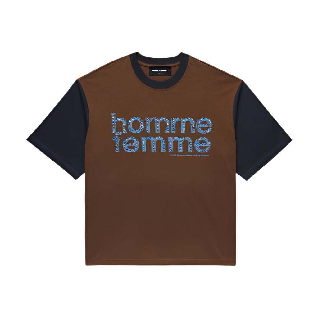 HOMME + FEMME MARDI GRAS CROPPED TEE BROWN