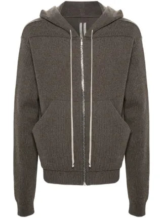 Rick Owens Zipped Hoodie in Darkdust