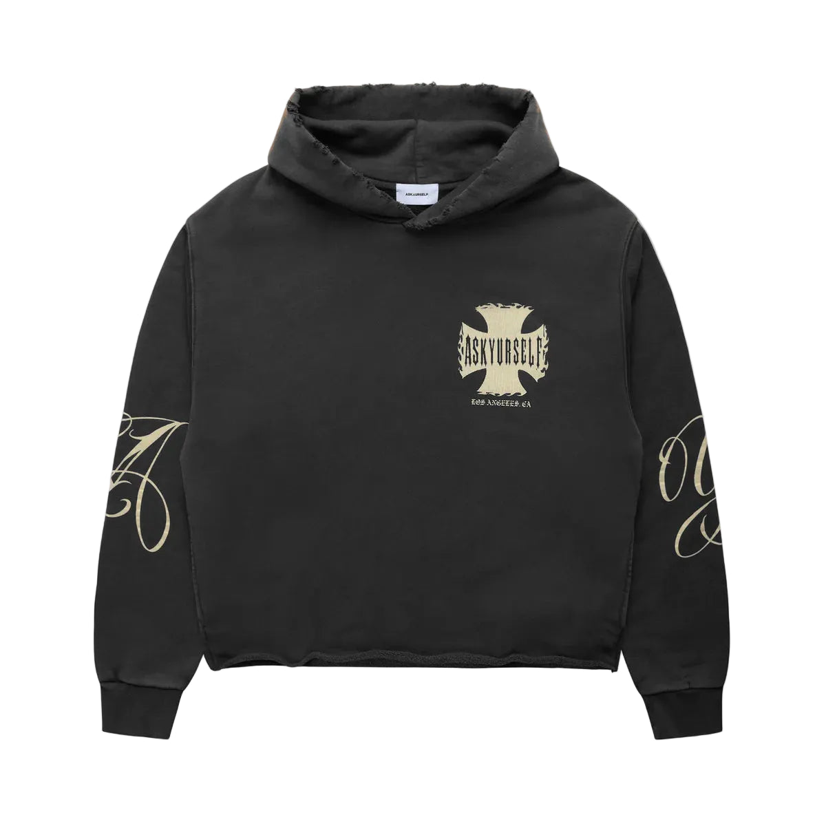 ASKYURSELF RAW AY CROSS HOODIE BLACK