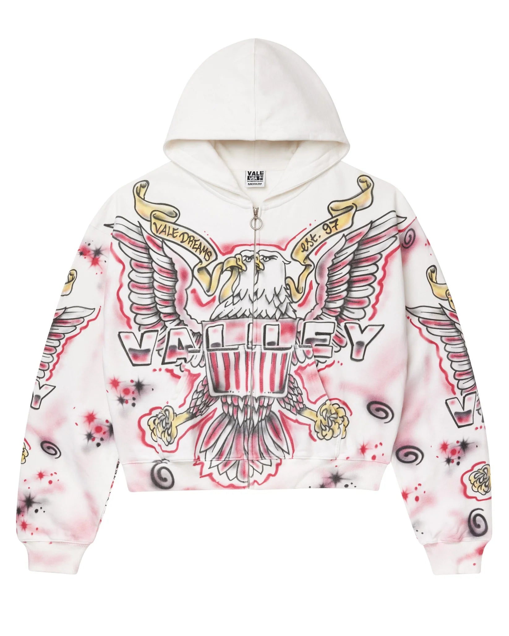 VALE FOREVER WHITE FLAG ZIP UP