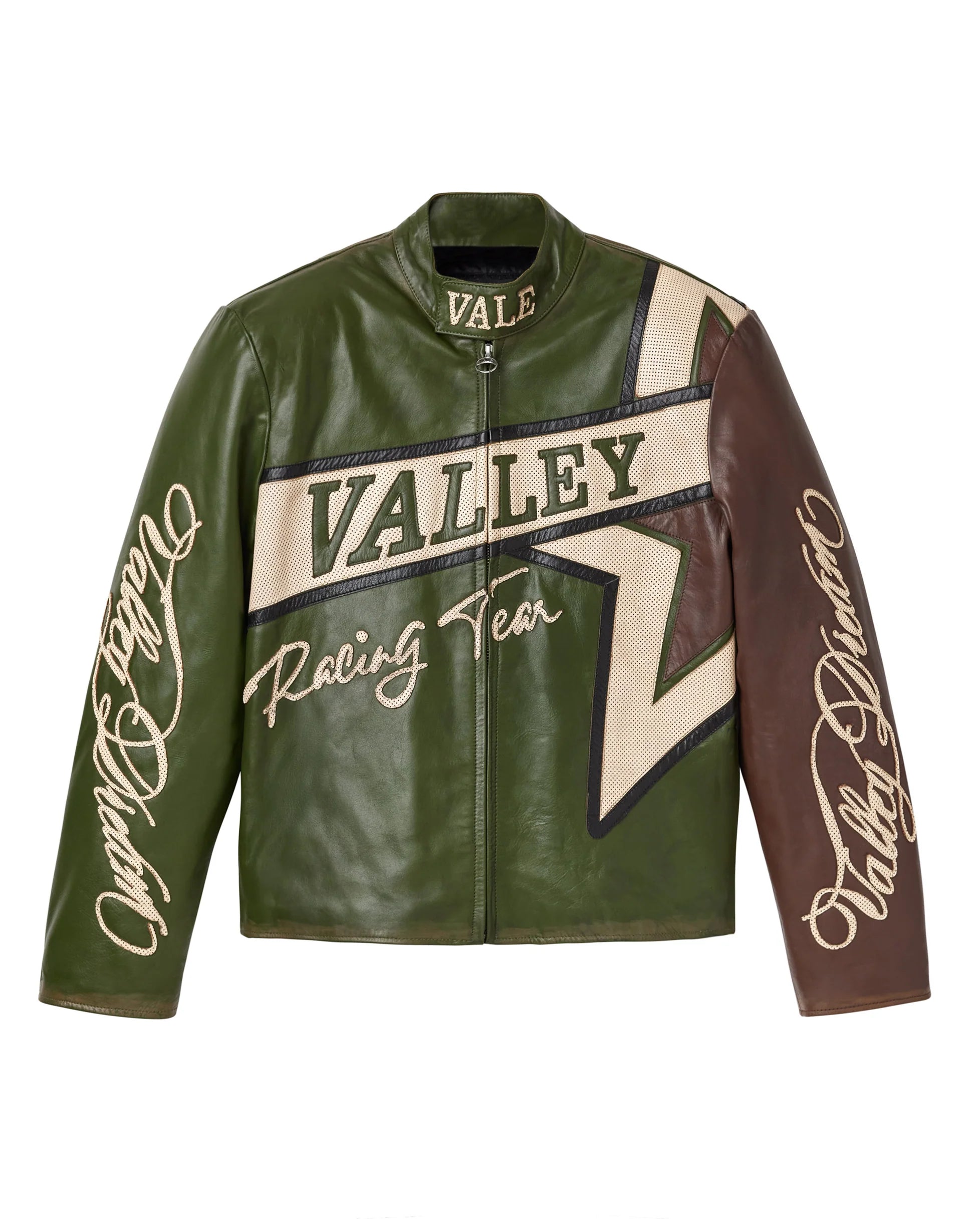 VALE FOREVER LEATHER BRITISH GREEN MOTOCROXXX JACKET