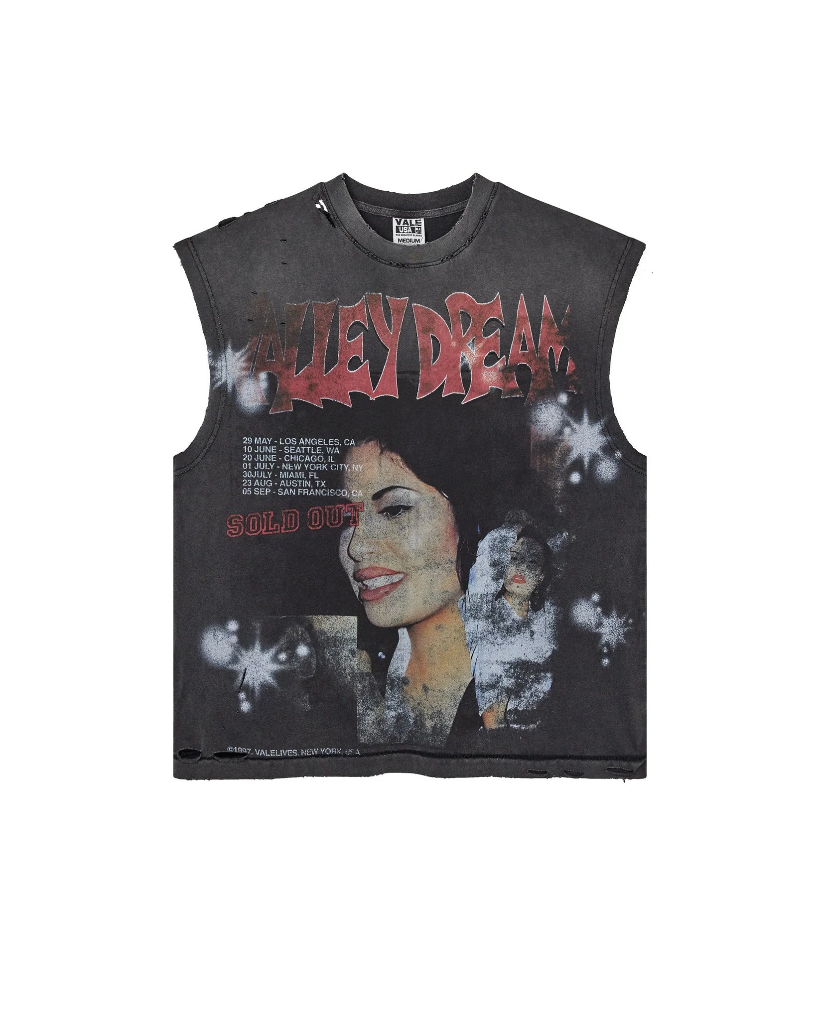 Vale Forever BLACK LA FLOR MUSCLE TEE