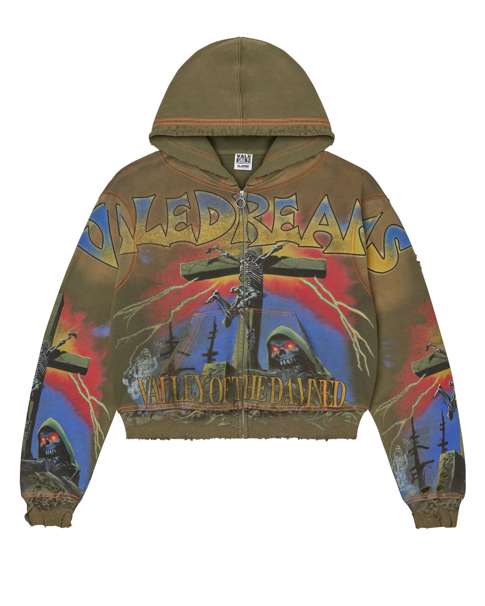 VALE FOREVER DAMNED BIG ZIP UP [OLIVE]