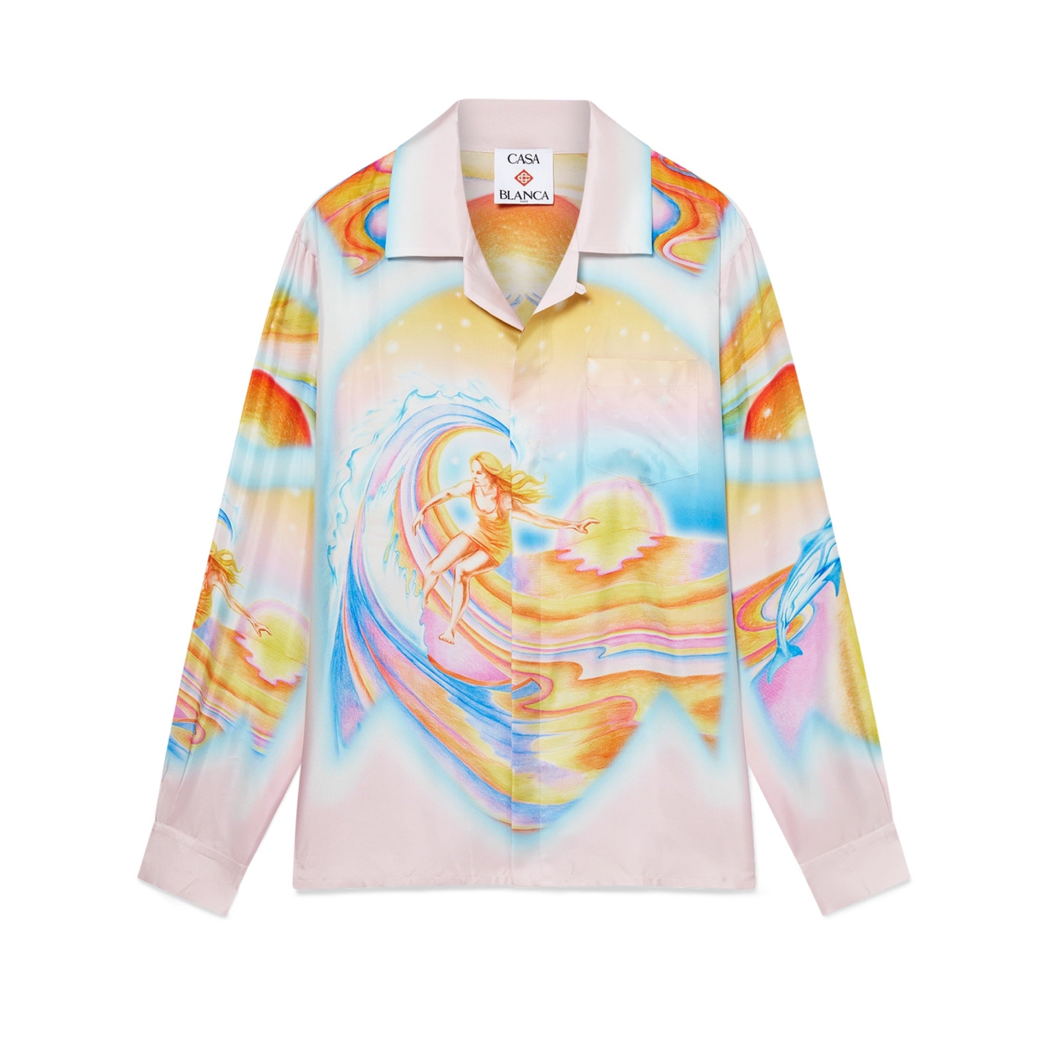 CASABLANCA PSYCHEDELIC NIRVANA LONG SLEEVE SILK SHIRT