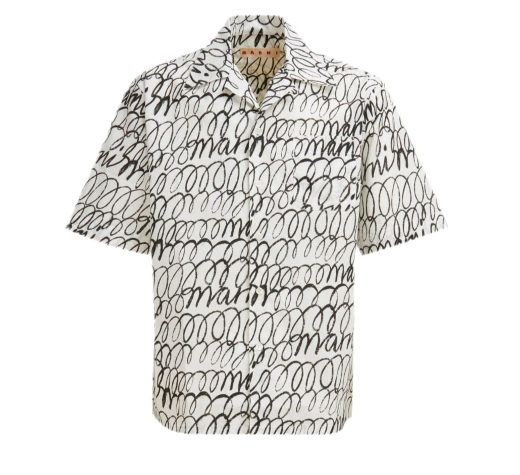 Marni White Scribble Shirt