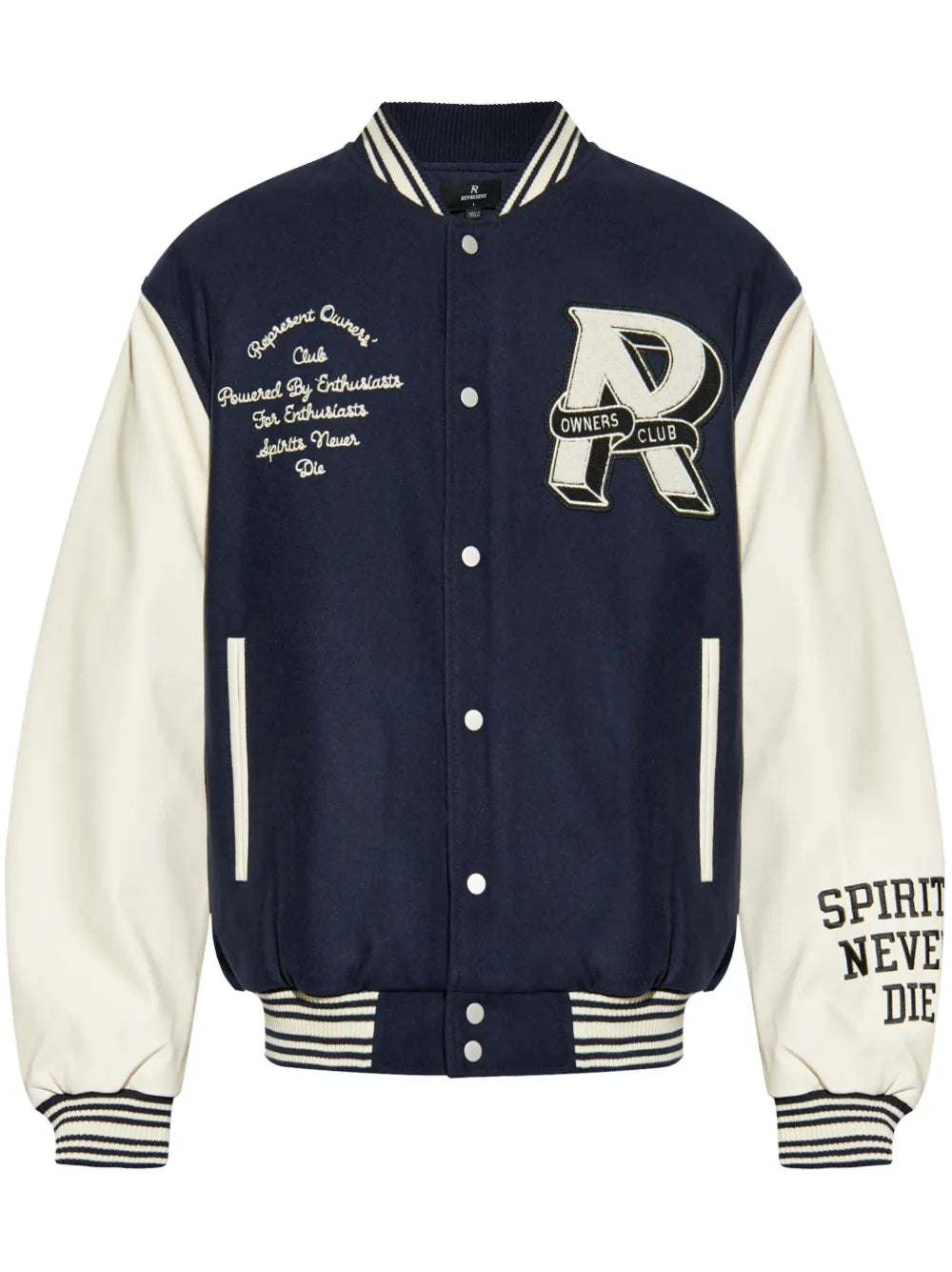 Represent| Owners Club Varsity Jacket Navy Blue