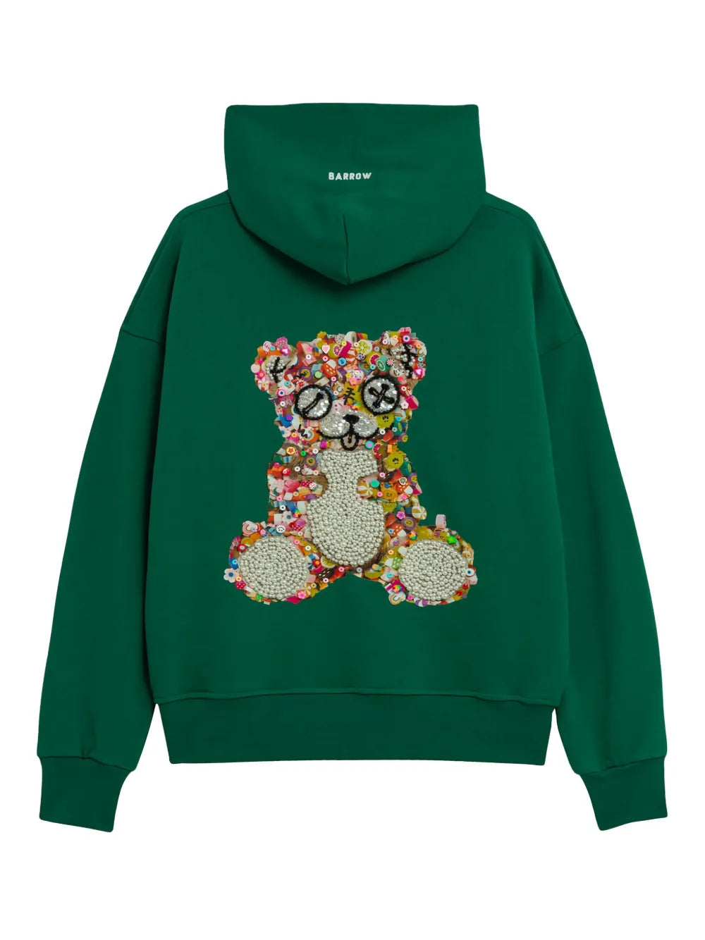 BARROW| BEAR MOTIF HOODIE GREEN