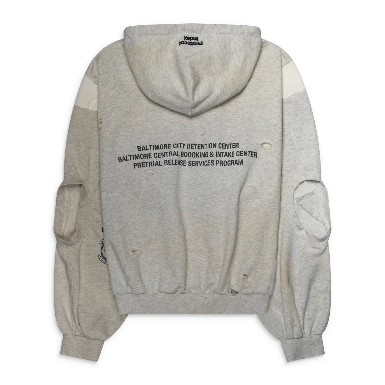 Protocol Index Reconstructed Sweatshirts Zip Hoodie White