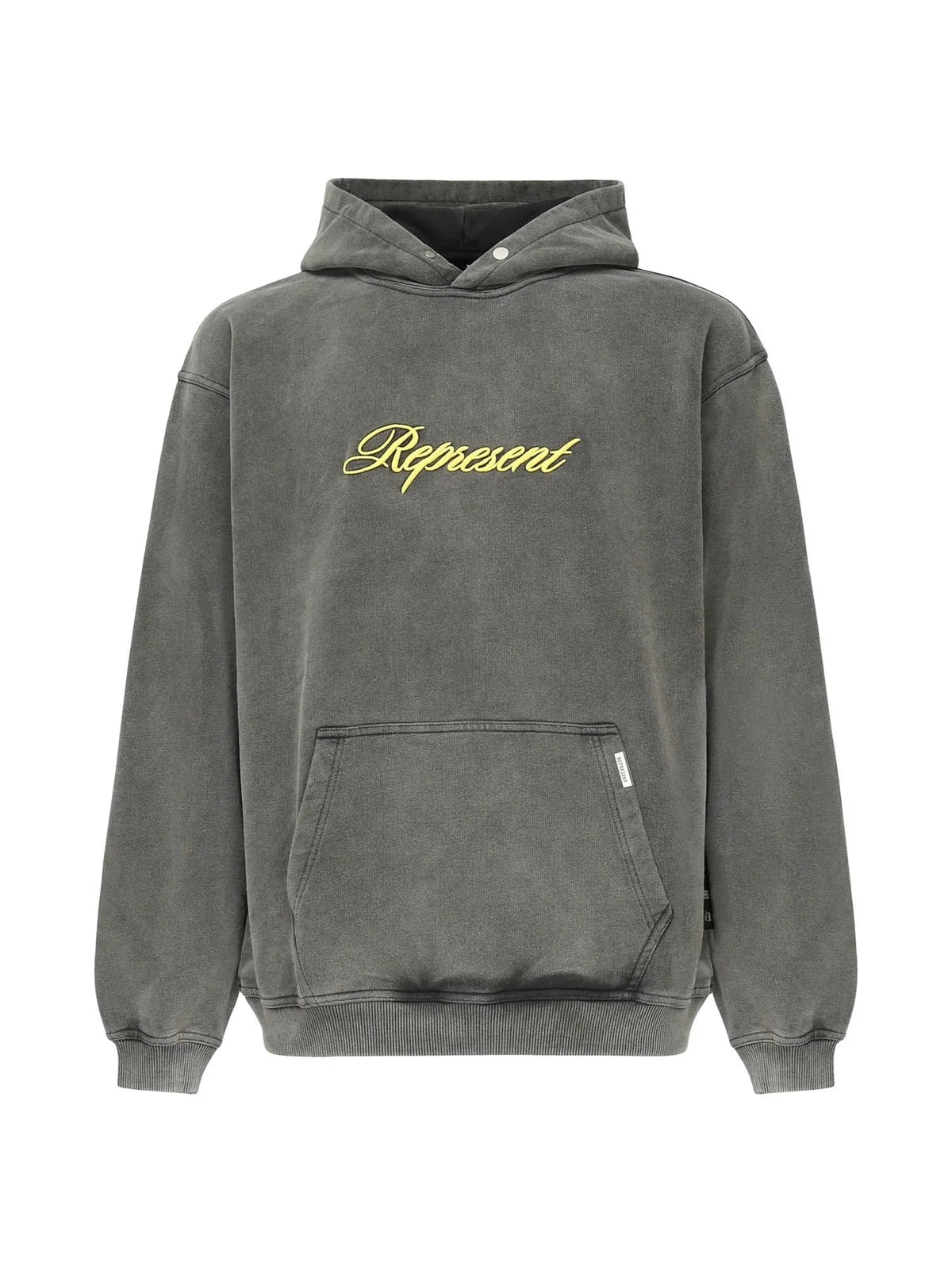 Represent Script Logo Embroidered Hoodie ( vintage grey )