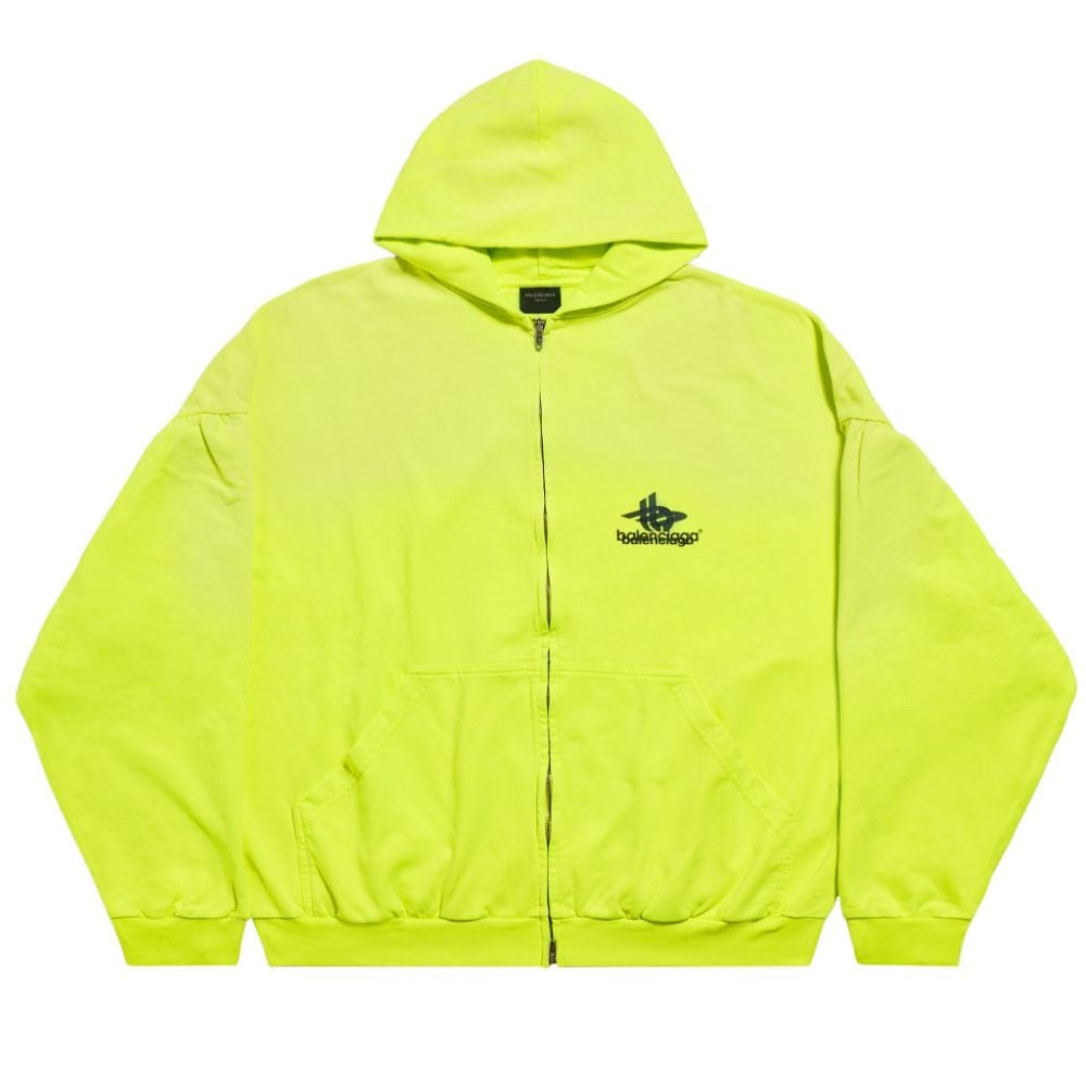 BALENCIAGA LAYERED SPORTS ZIP UP - YELLOW