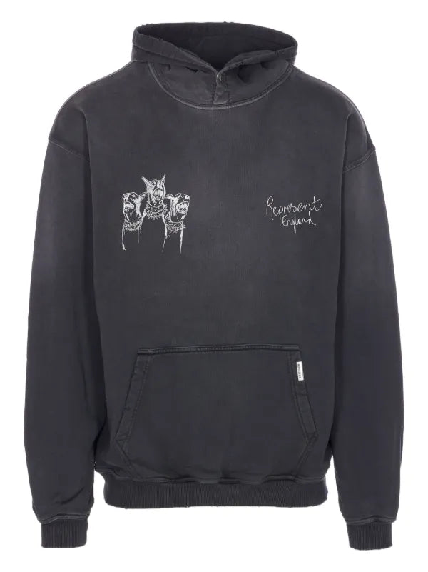 Represent Black Hand Drawn Thoroughbred Hoodie